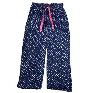 Women's Sleep Chic PM Pajama Pants Blue With Colorful Polka Dots Size Small(214)